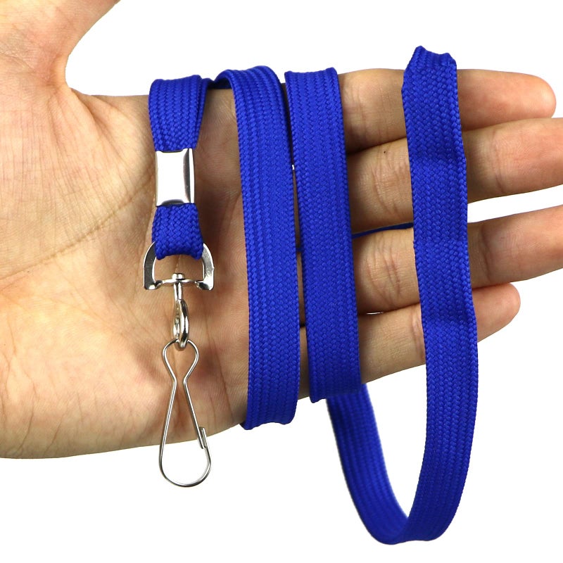 Beebel Lanyards 100 Pack Blue Lanyards with Swivel Hook Clips for ID Name Badge Holder - Image 5